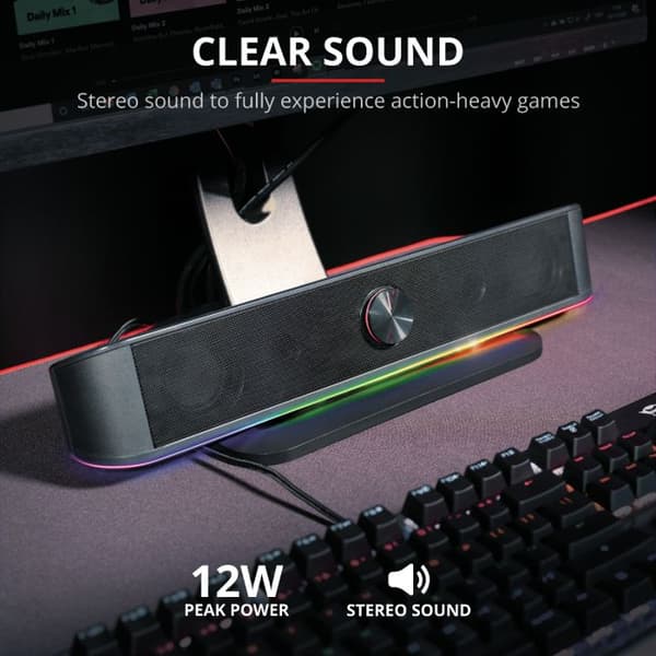 Trust Gaming GXT 619 Thorne RGB Illuminated 2.0 Soundbar