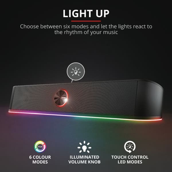 Trust Gaming GXT 619 Thorne RGB Illuminated 2.0 Soundbar