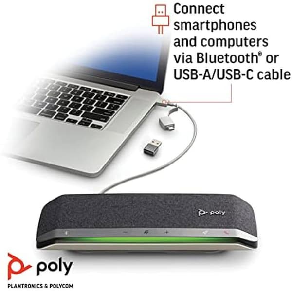 Poly – Poly Sync 40+ Bluetooth Smart Speaker (Plantronics) – Flexibla arbetsytor – Anslut till PC/Mac via