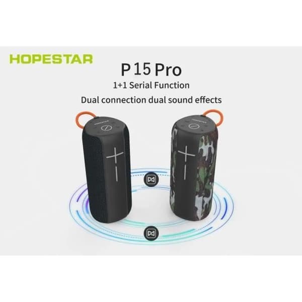 Bärbar Stereo Surround Bluetooth-högtalare, 10W*2 Bärbar trådlös Bluetooth-högtalare utomhus TWS Stereo RGB, Svart