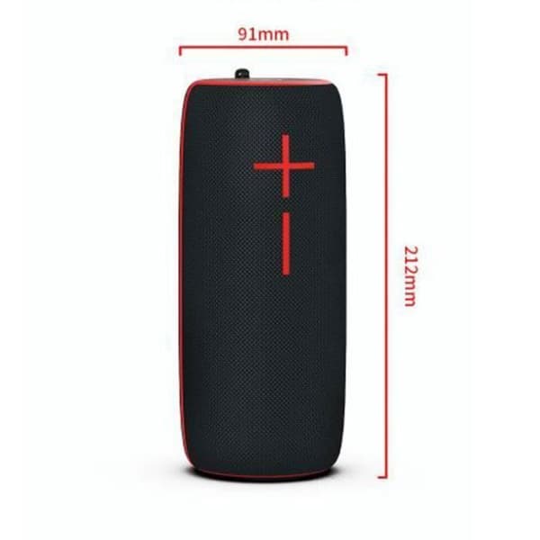 Bärbar Bluetooth-högtalare, 10W HD-stereohögtalare med LED-ljus, IPX6 vattentät inbyggd mikrofonstöd AUX, TF, FM-radio, svart
