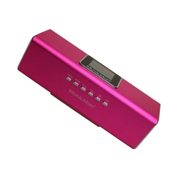 MUSICMAN MA DISPLAY SOUNDSTATION Bärbar högtalare med skärm, MP3-spelare och integrerad radio - Rosa Rosa