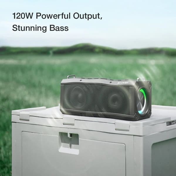 BW-WA3 Pro 120W bluetooth högtalare Quad Drivers Djup bas membran EQ Stereo RGB Light TWS 16000mAh Power Bank Utomhus trådlös högtalare