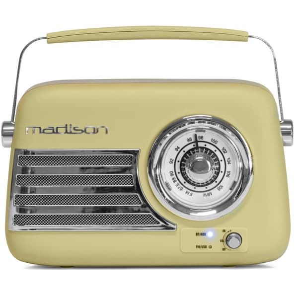 Madison Retro Radio m. Bluetooth og FM (Mat Oliven Grøn)