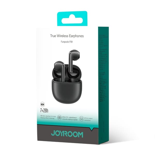 TWS Funpods Series JR-FB1 Bluetooth 5.3 langattomat kuulokkeet, musta