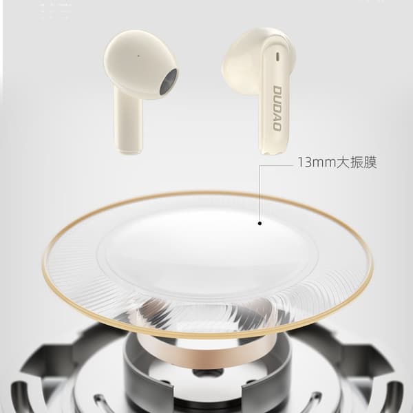 Dudao U18Pro Bluetooth 5.3 trådlösa TWS hörlurar, beige