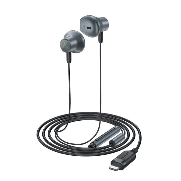 In-ear kuulokkeet iPhone iPadille Lightning-liittimellä 1,2 m, musta
