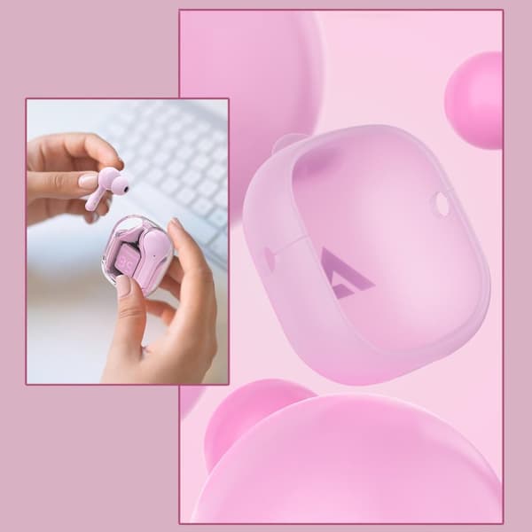 In-ear TWS Bluetooth trådlösa hörlurar, rosa