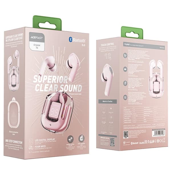In-ear TWS Bluetooth trådlösa hörlurar, rosa