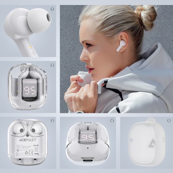 In-ear TWS langattomat Bluetooth-kuulokkeet, harmaa