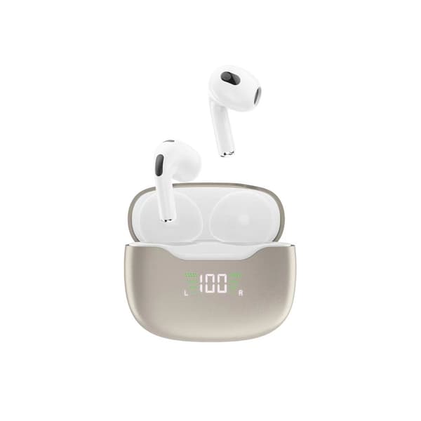 Bluetooth 5.1 TWS U15N LED trådlösa hörlurar, vita