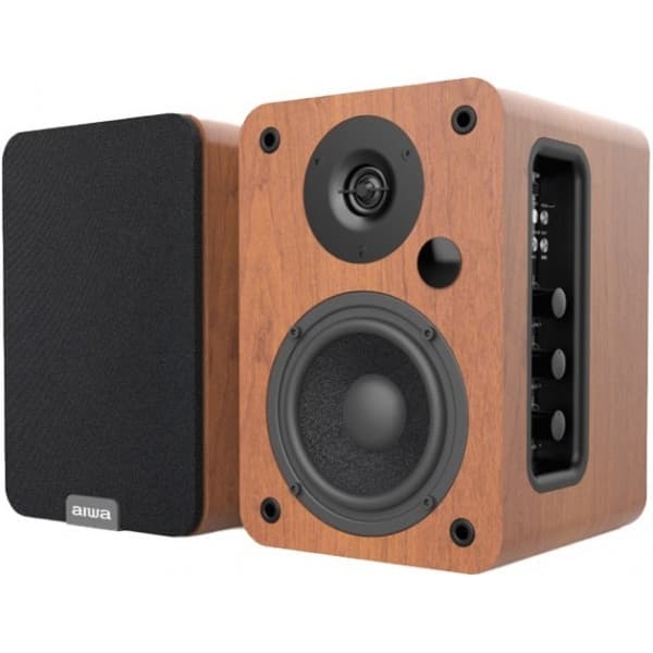 Aiwa ASP-A200 aktiv högtalarpar, brun