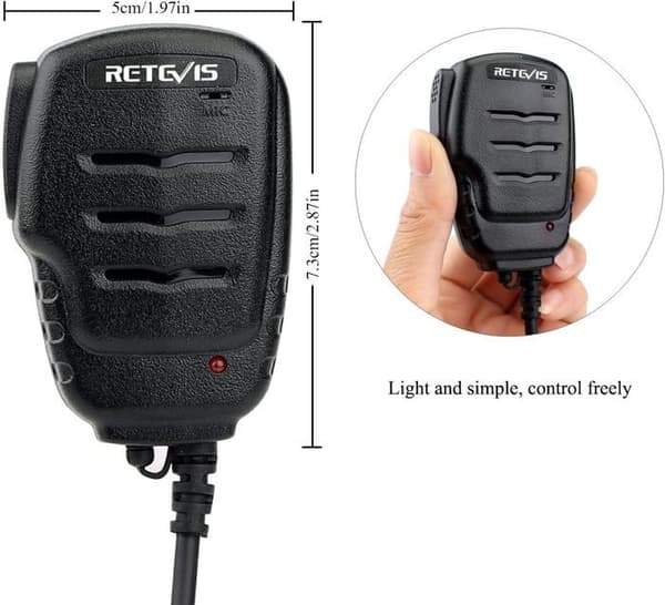 Retevis RS111 Walkie Talkie mikrofonhögtalare 2-stift kompatibel med RT24 RT27 RT21 Baofeng UV-5R BF888S Kenwood WOUXUN TYT