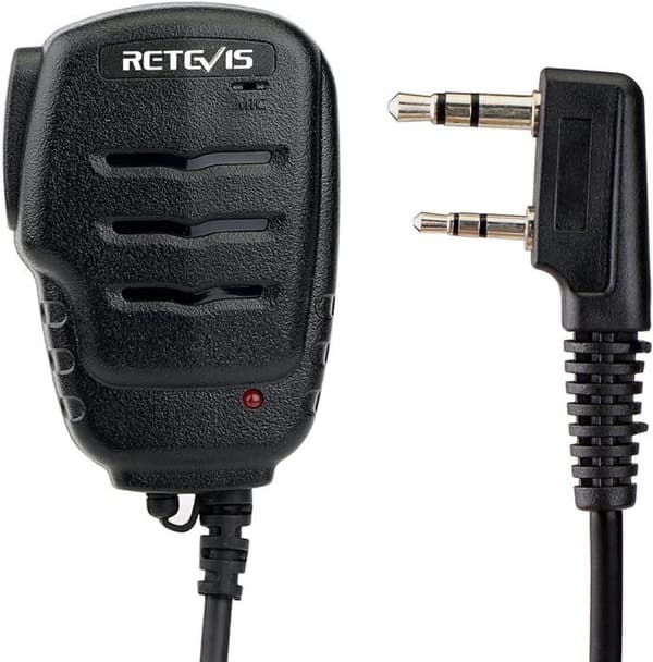 Retevis RS111 Walkie Talkie mikrofonhögtalare 2-stift kompatibel med RT24 RT27 RT21 Baofeng UV-5R BF888S Kenwood WOUXUN TYT