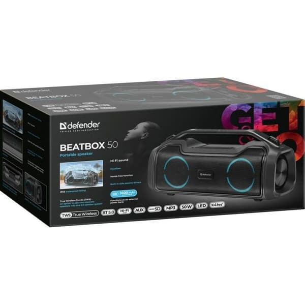 Bærbare Bluetooth-højttalere Defender BeatBox 50 Sort 50 W (1 enheder)