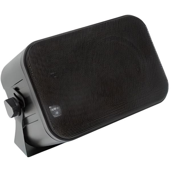 Ett par 3-vägs svarta 60W hifi-högtalare