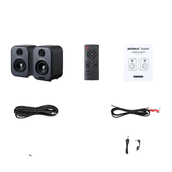 AIYIMA S400 Boghøjttalere, 2.0 Kanal, 100W PMPO,Med EU-magt