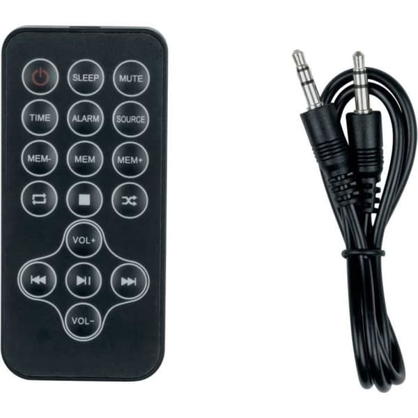 Tornhögtalare - THOMSON - Svart/Trä - Bluetooth/CD/USB/SD, 60W, FM-radio, Fjärrkontroll, Strömförsörjning 230V