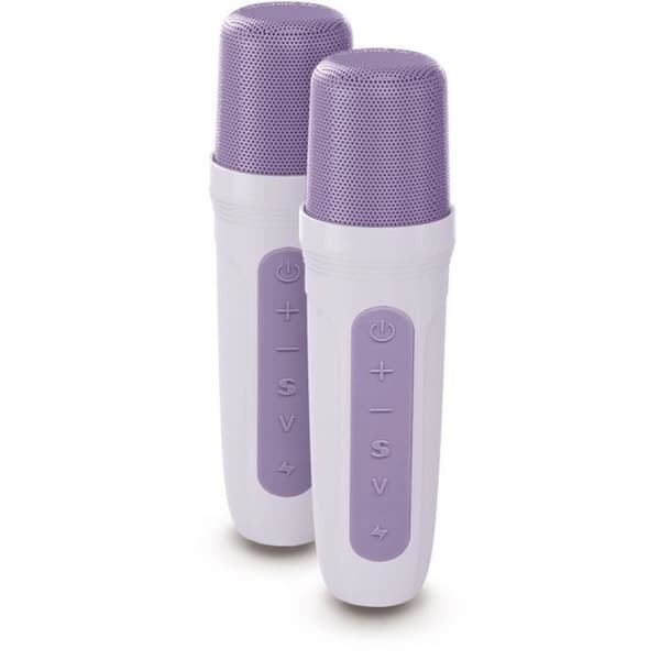 Upplyst karaokehögtalare - BIGBEN - Lavendel - Bluetooth, 30W, 2 USB-C trådlösa mikrofoner, Equalizer, Li-on batteri