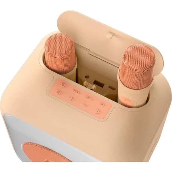 Upplyst karaokehögtalare - BIGBEN - Fiske - Bluetooth, 30W, 2 USB-C trådlösa mikrofoner, Equalizer, Li-on batteri