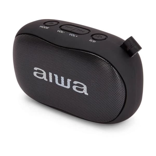 Aiwa BS-110BK bärbar Bluetooth-högtalare - 2x5W RMS - HyperBass - Handsfree - Svart