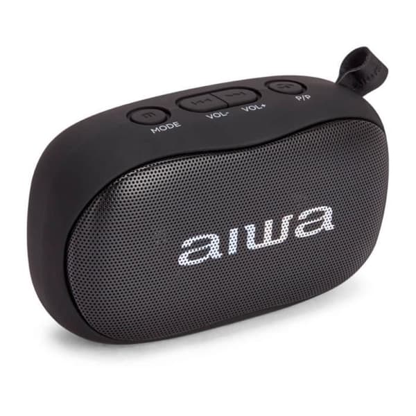 Aiwa BS-110BK bärbar Bluetooth-högtalare - 2x5W RMS - HyperBass - Handsfree - Svart
