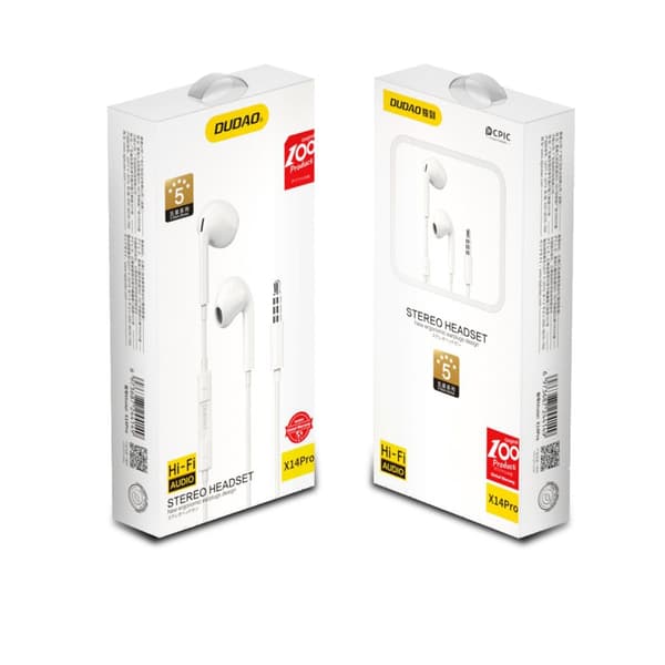 In-ear langalliset kuulokkeet 3,5 mm minijack-liittimellä, valkoinen