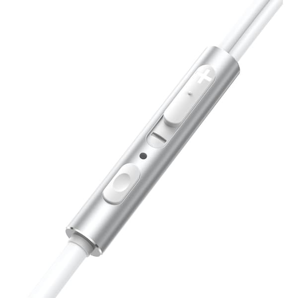 Langallisen sarjan miniJack 3,5 mm 1,2 m hopeakuulokkeet