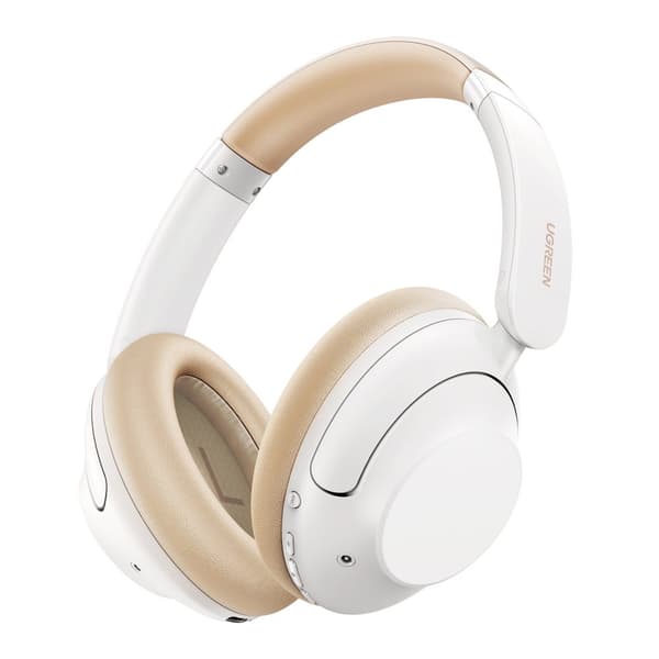 HiTune Max5 on-ear langattomat kuulokkeet hybridi-ANC-melunvaimennuksen kanssa, valkoinen