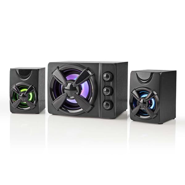 Spillhøyttalere med subwoofer og RGB-belysning