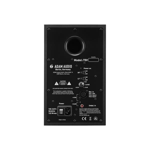 ADAM T5V skärmhögtalare - 2-vägs - 70 Watt - Volym-, diskant- och baskontroller