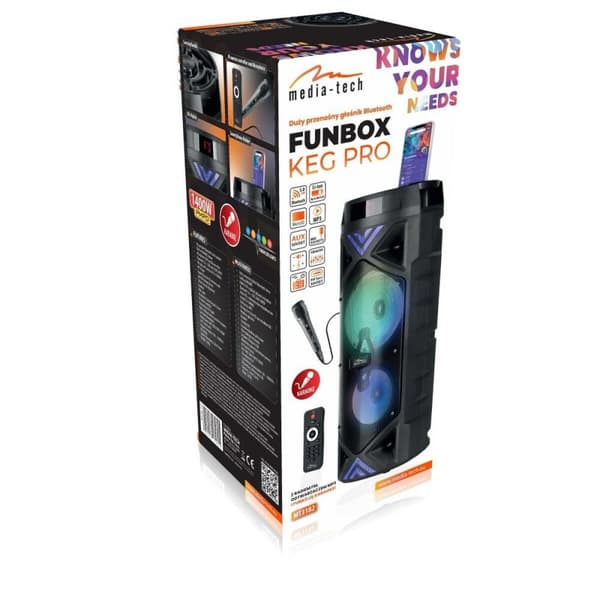 Kannettavat Bluetooth-kaiuttimet Media Tech MT3182 Musta 50 W