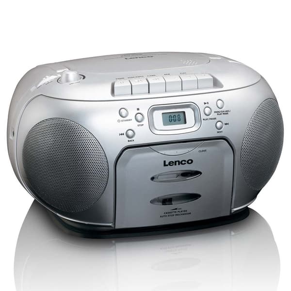 Kannettava FM/CD ja kasettisoitin, hopea