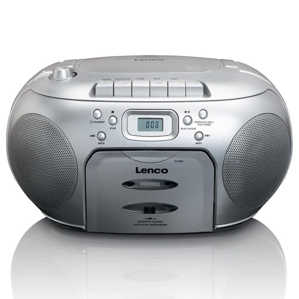 Kannettava FM/CD ja kasettisoitin, hopea