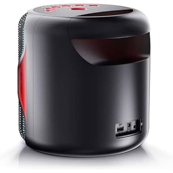 Sharp PS-921(BK) bärbar Bluetooth-högtalare med LED-ljus, 2.1 och 3D-ljud. Duo-läge att para ihop med en annan PS-921 in