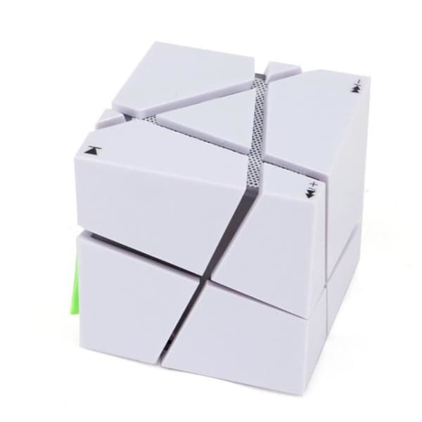 Cube Bluetooth-högtalare för SAMSUNG Galaxy A10 Smartphone Auxiliary TF Card LED-musikhögtalare (VIT)
