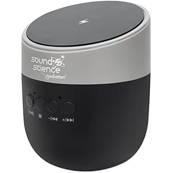 Bluetooth-högtalare - MANHATTAN - Metallisk - Trådlös laddare - Bluetooth 5.0 - 3W Svart, Grå
