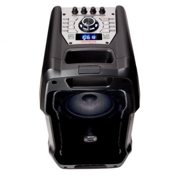 Aiwa KBTUS-400 BT partyhögtalare - Karaokemaskin - LED - Boombox - Trådlösa mikrofoner - Fjärrkontroll