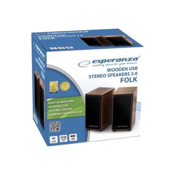 PC-högtalare ESPERANZA EP122 FOLK - 6W - USB - Brun