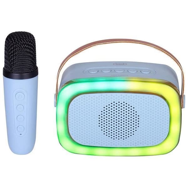 BLÅ NOMAD KARAOKE HÖGTALARE MED MIC XR 8A01 MINI PARTY TREVI