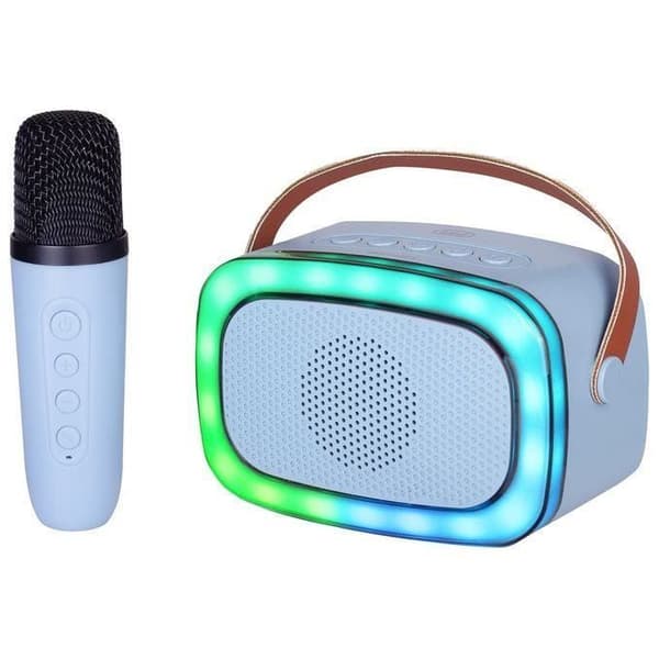 BLÅ NOMAD KARAOKE HÖGTALARE MED MIC XR 8A01 MINI PARTY TREVI