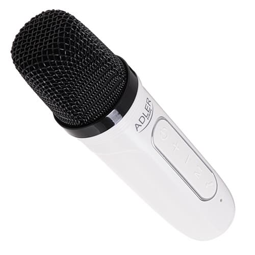 AD 1199 valkoinen karaokekaiutin mikrofonilla - SD/USB/AUX/Bluetooth