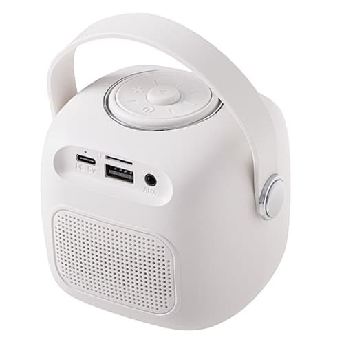 AD 1199 valkoinen karaokekaiutin mikrofonilla - SD/USB/AUX/Bluetooth