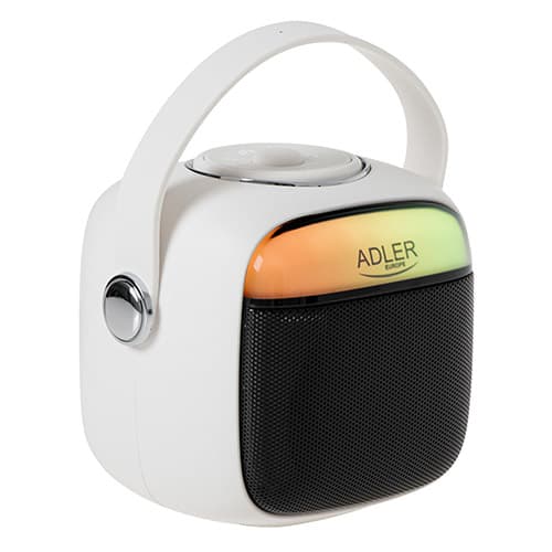 AD 1199 valkoinen karaokekaiutin mikrofonilla - SD/USB/AUX/Bluetooth