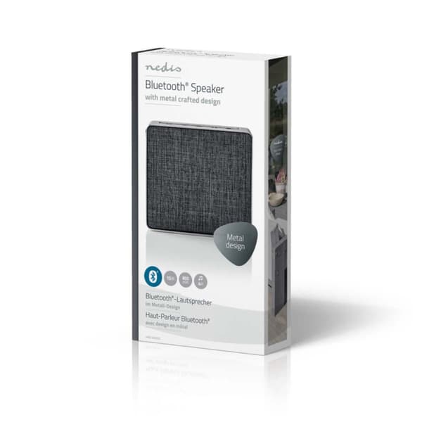 Nedis SPBT1002GY Bluetooth®-højttaler 15W Metal Design Gunmetal