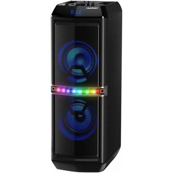 Blaupunkt partyhögtalare Trådlös Bluetooth-högtalare 2 x 30W RMS Fjärrkontroll Karaokefunktion Discobelysning Svart