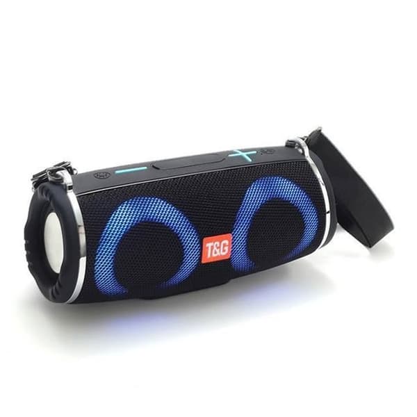Bluetooth-högtalare, bärbar trådlös radiohögtalare för utomhusbruk med LED-ljus, 1200mAh batteritid 5-8H, svart
