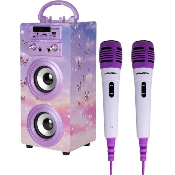 DYNASONIC Bluetooth-portabel högtalare med karaoke-läge och mikrofon