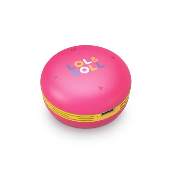 Bärbar Bluetooth-högtalare för barn Energy Sistem Lol&amp;Roll Pop Barnhögtalare Musikdelning, löstagbar lanyard Färgbild Rosa