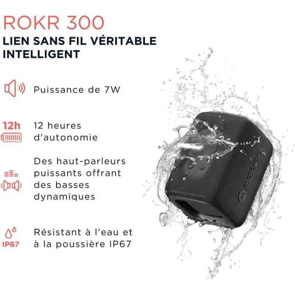 Bluetooth-Högtalare - MOTOROLA - ROKR 300 - 7W - Vattentålig IP67 - 12h Batteritid